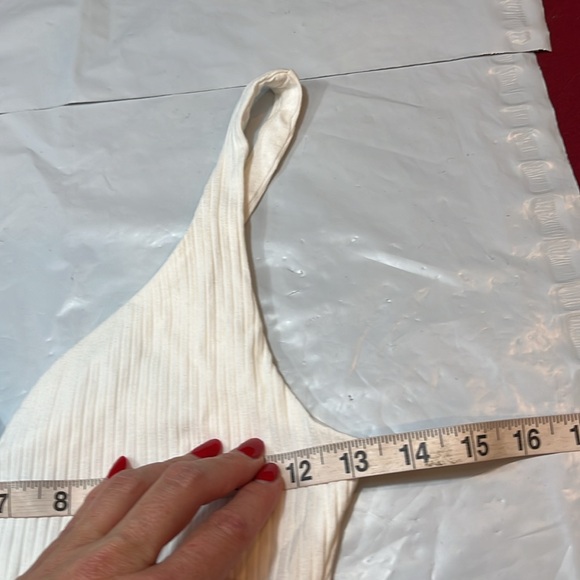 CROP TOP shirts LOT OF TWO WHITE sweetheart neck ribbed black Long sleeves Small - Picture 9 of 13